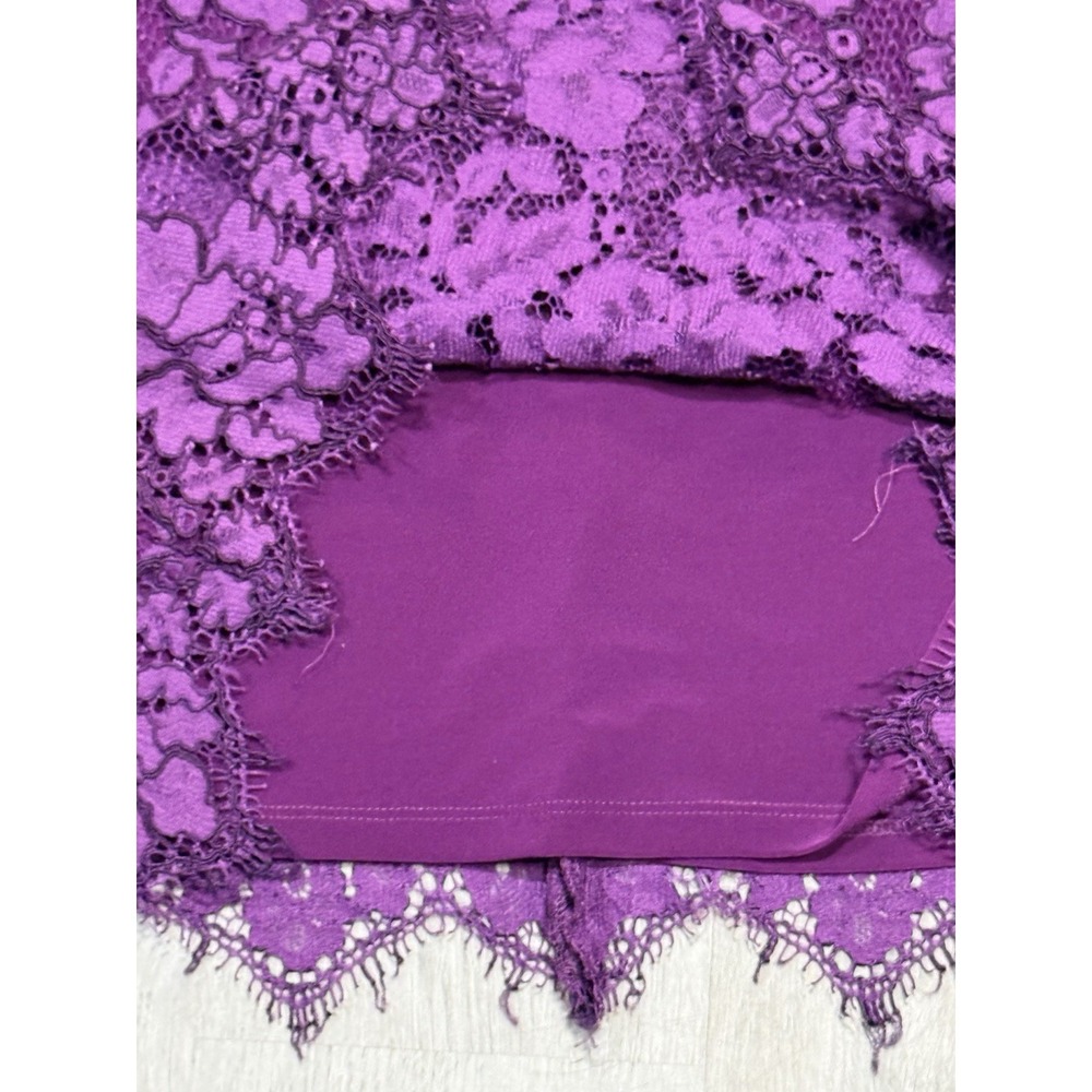 Lauren Ralph Lauren Sheath Dress Womens 4 Petite Purple Lace Scalloped Hem UEC - Picture 8 of 12